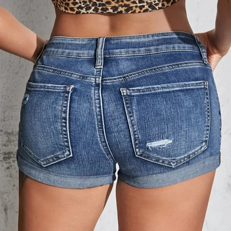 LIANE™ – Casual Mid-Waist Denim Shorts
